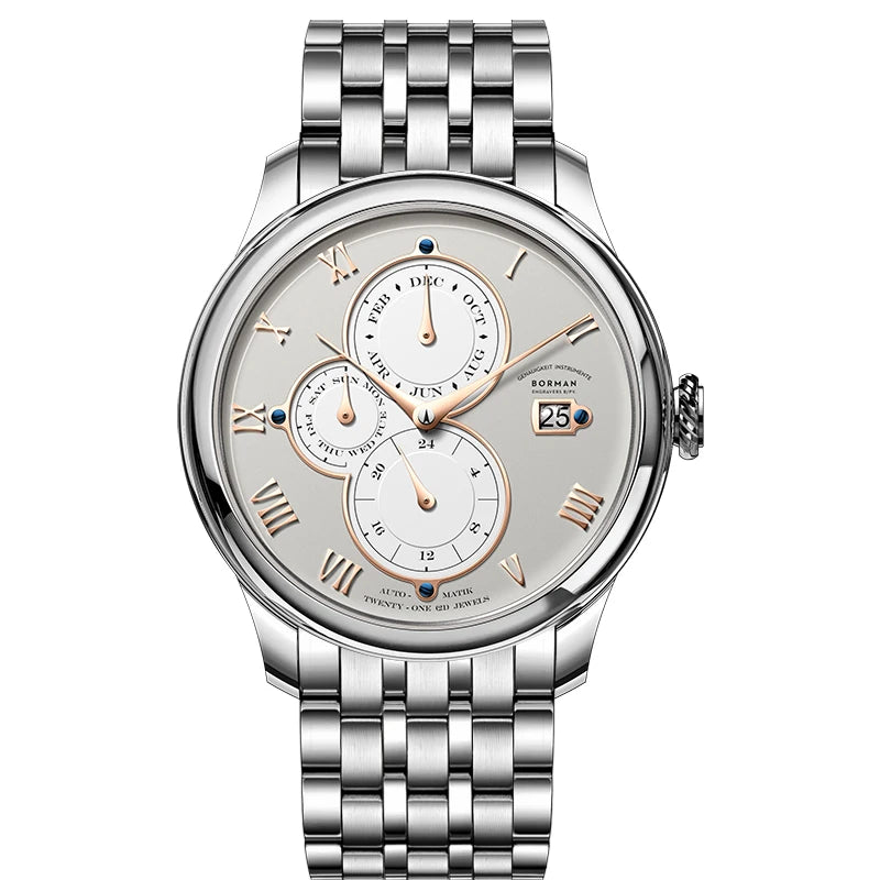 BORMAN BM18011 Retro Automatic Men’s Watch – Sapphire Calendar 50M Smash Price Shop Men's Watch