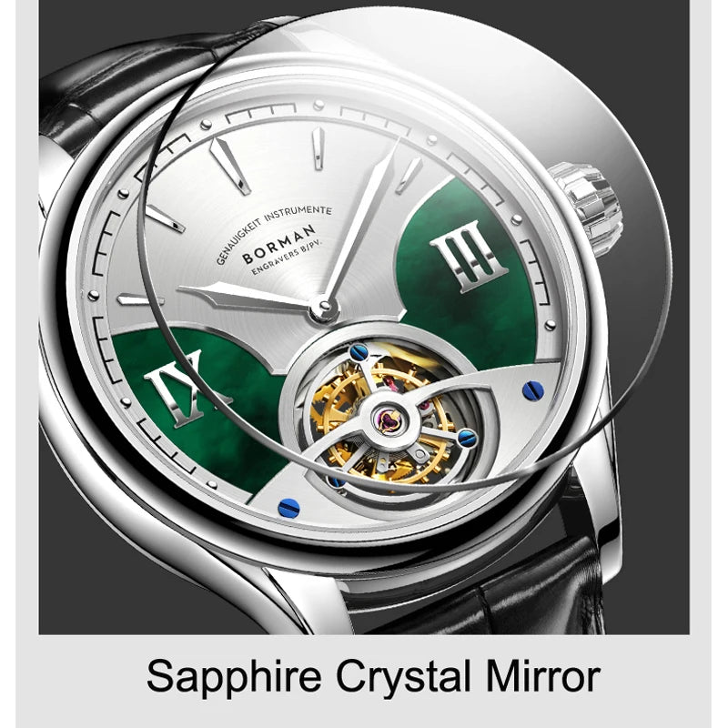 BORMAN BM38886 Men’s Automatic Tourbillon Watch – ST8000 Sapphire 50M Luxury Smash Price Shop Men's Watch