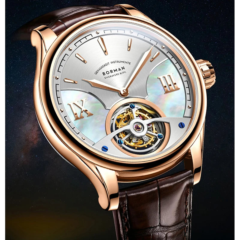 BORMAN BM38886 Men’s Automatic Tourbillon Watch – ST8000 Sapphire 50M Luxury Smash Price Shop Men's Watch