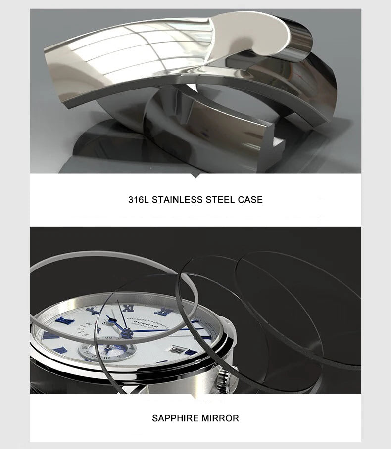 BORMAN BM3908 Men’s Automatic Watch – Sapphire Luminous 24H Waterproof