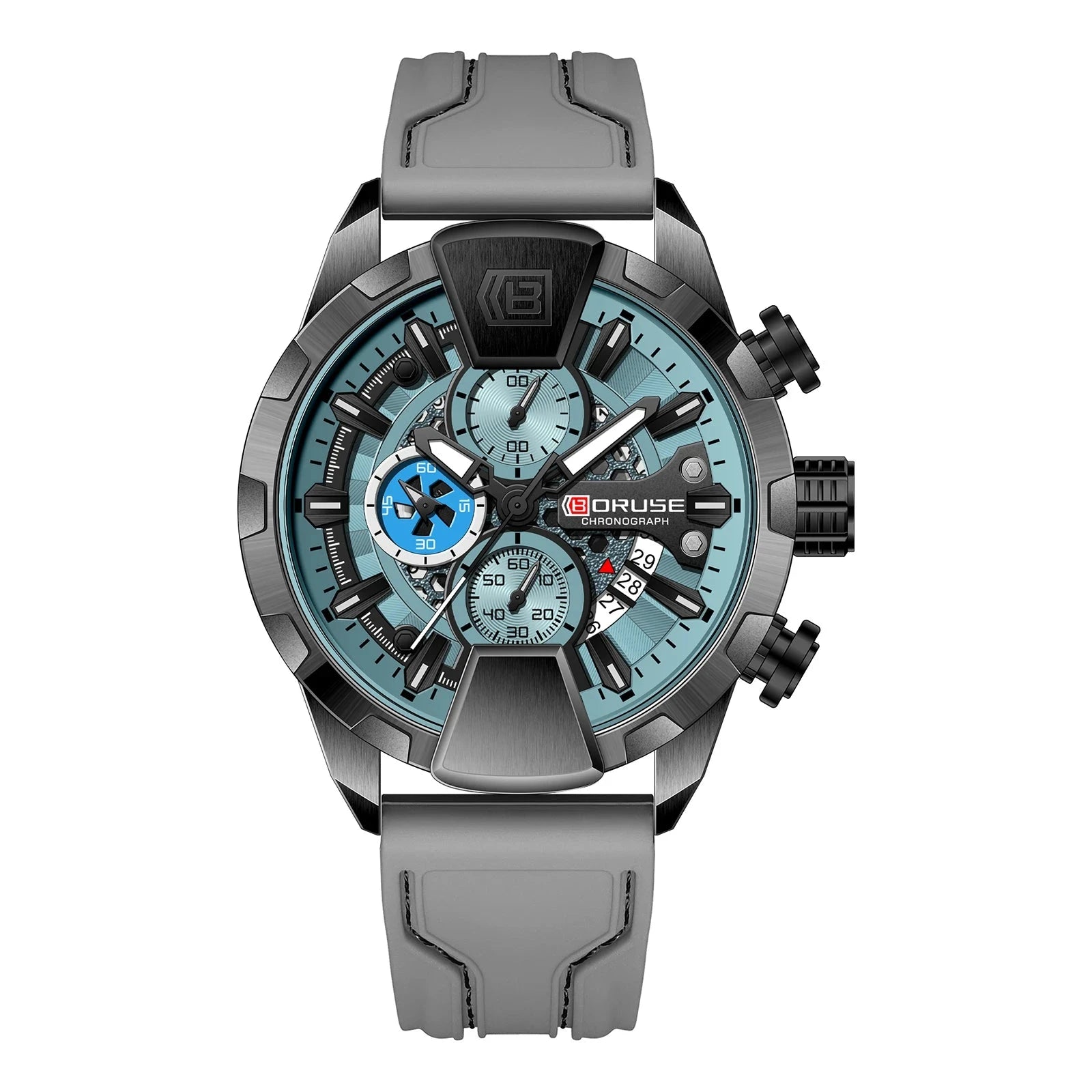 BORUSE Yellow Chronograph Watch – Quartz, Waterproof, Gift