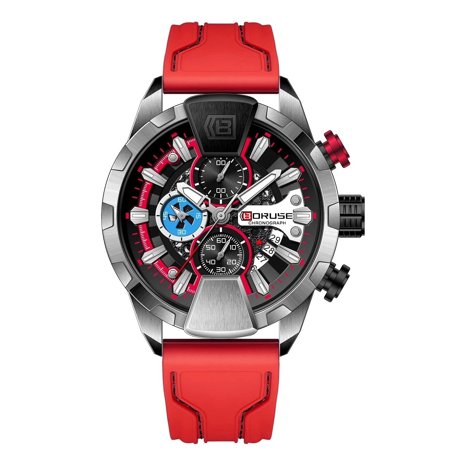 BORUSE Yellow Chronograph Watch – Quartz, Waterproof, Gift