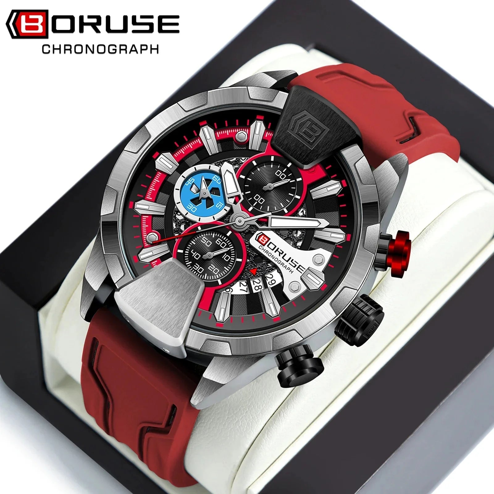BORUSE Yellow Chronograph Watch – Quartz, Waterproof, Gift Smash Price Shop Men's Watch