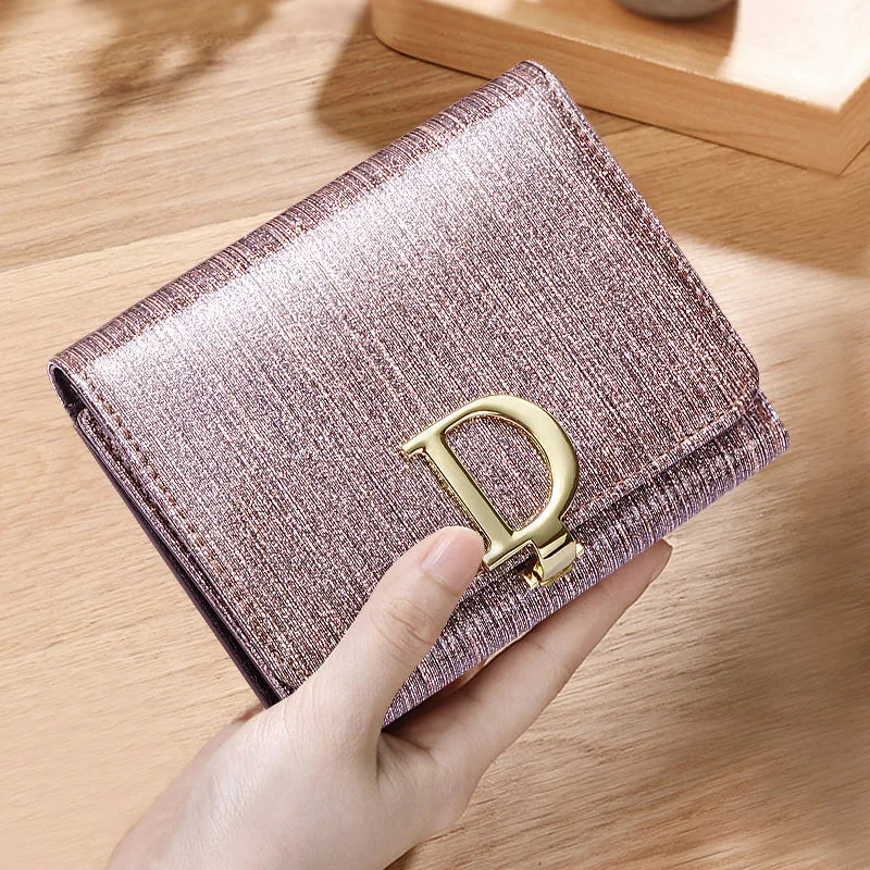 Bright Fashion Women Cowhide Leather Wallet Anti Rfid Card Holder Short Purse for Girl Smash Price Shop