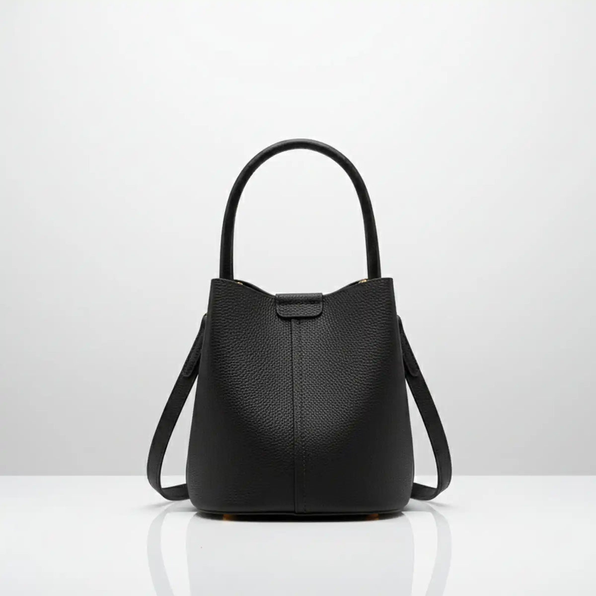 Burminsa Genuine Leather Small Bucket Bag