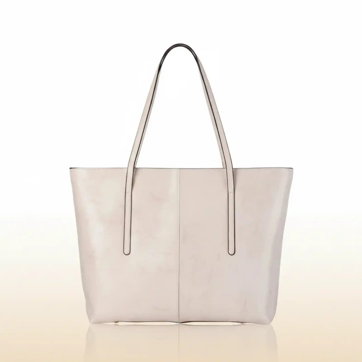 Burminsa Genuine Leather Work Tote Bag in Beige – product image 5
