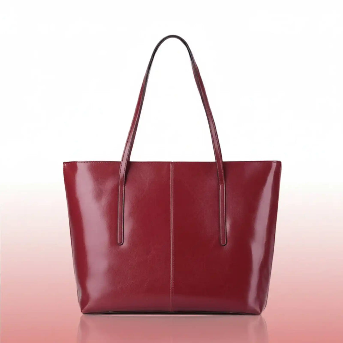 Burminsa Genuine Leather Work Tote Bag in Burgundy – product image 6