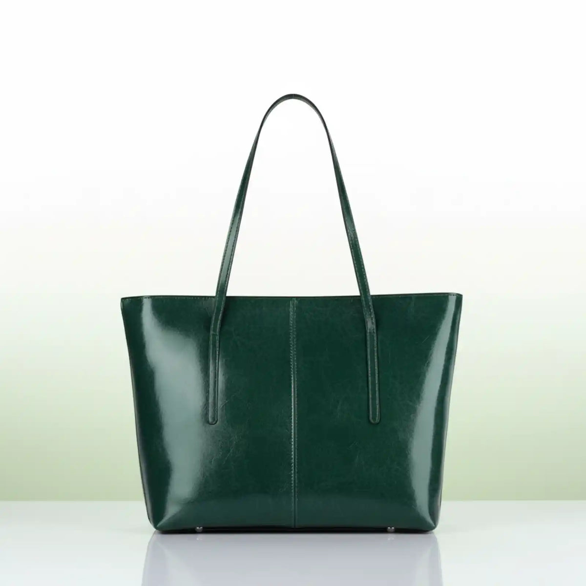 Burminsa Genuine Leather Work Tote Bag in Green – product image 9