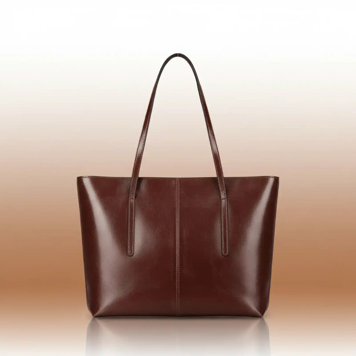 Burminsa Genuine Leather Work Tote Bag in Coffee – product image 10