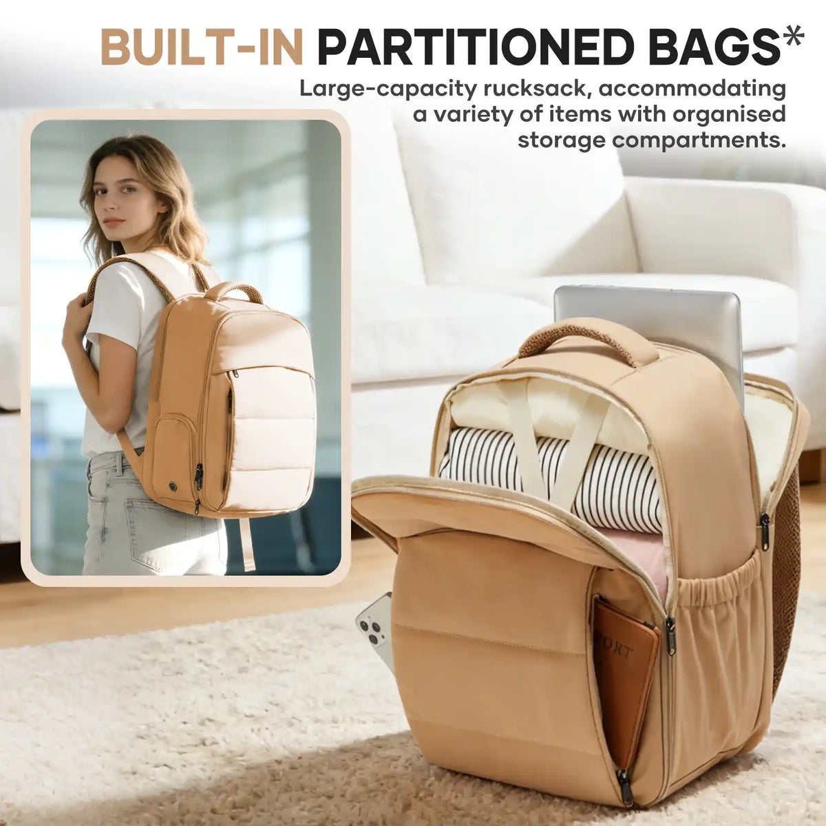 Cabin Travel Backpack with Shoe Compartment – product image 6
