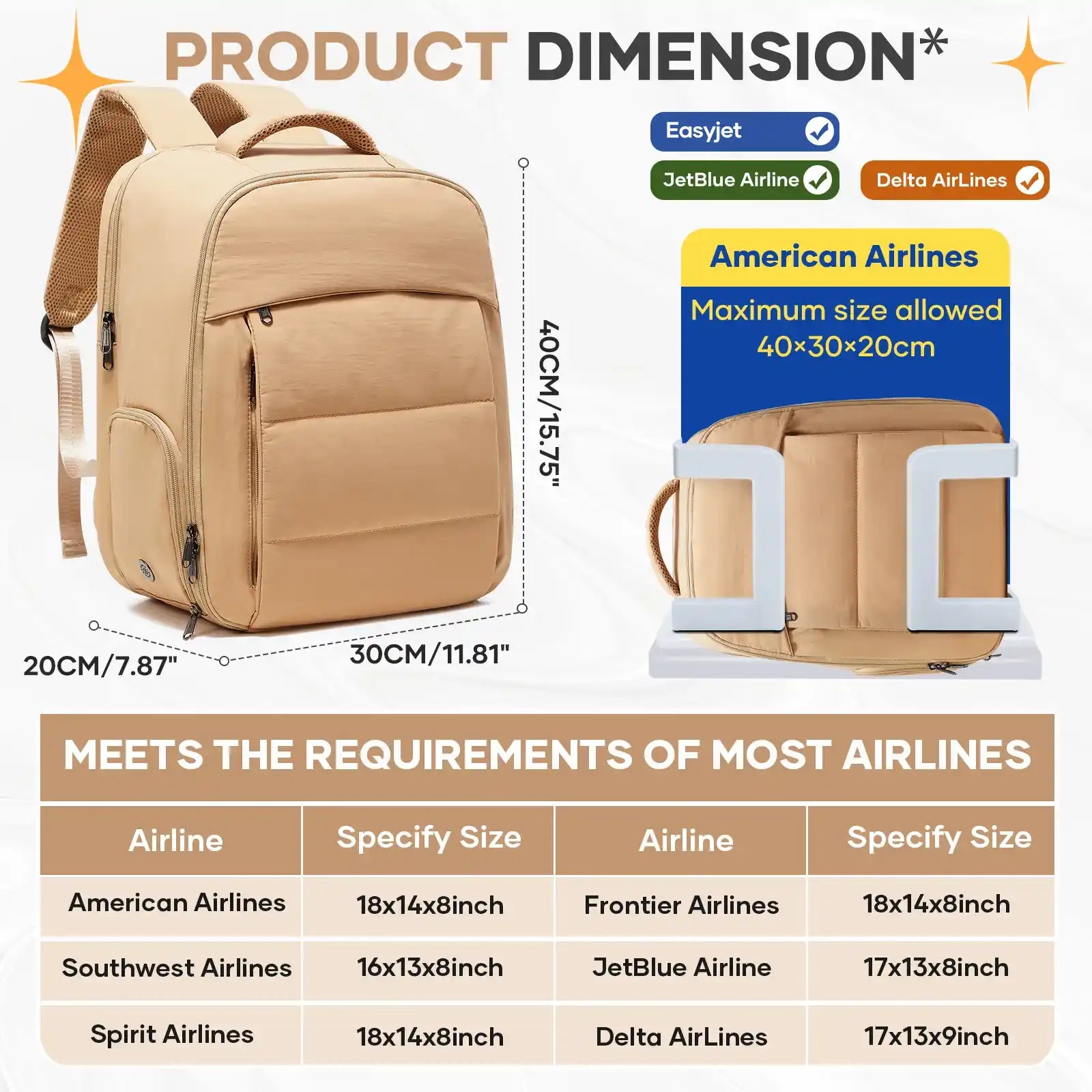 Cabin Travel Backpack with Shoe Compartment – product image 7