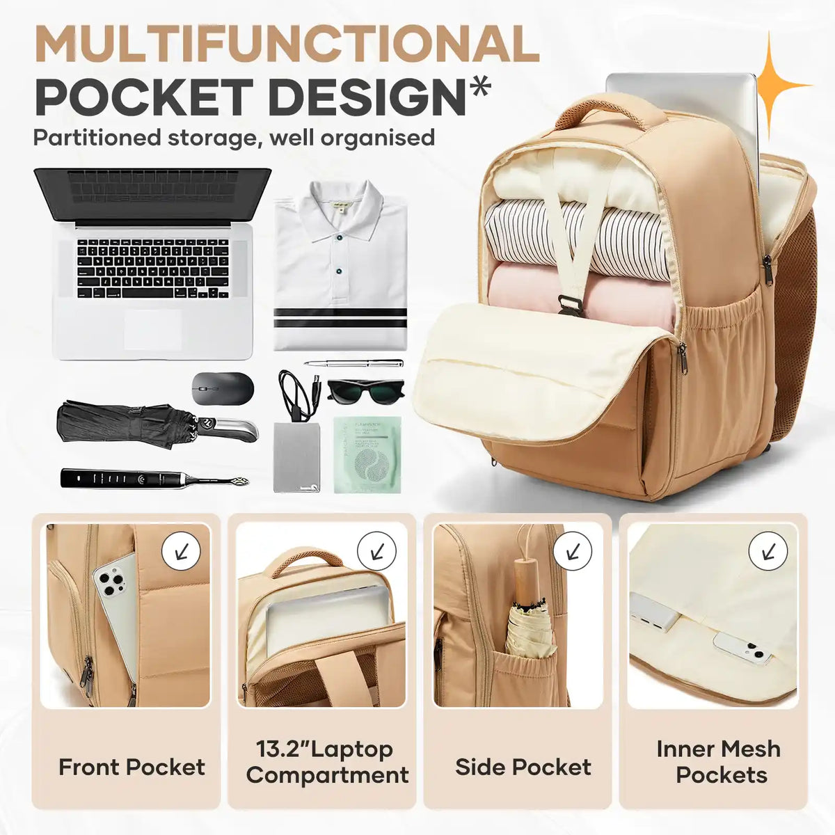 Cabin Travel Backpack with Shoe Compartment – product image 9