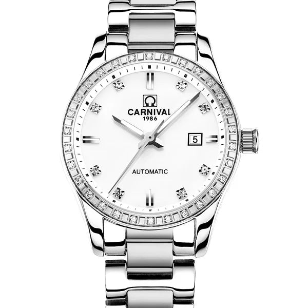 CARNIVAL 2025 Automatic Women’s Watch – Sapphire, Calendar, Waterproof