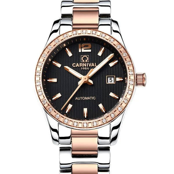 CARNIVAL 2025 Automatic Women’s Watch – Sapphire, Calendar, Waterproof