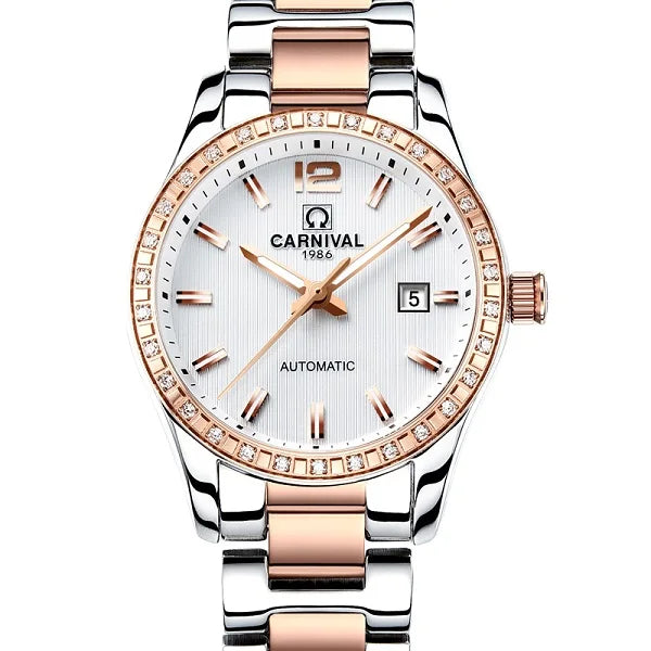 CARNIVAL 2025 Automatic Women’s Watch – Sapphire, Calendar, Waterproof