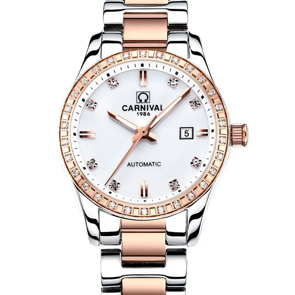 CARNIVAL 2025 Automatic Women’s Watch – Sapphire, Calendar, Waterproof