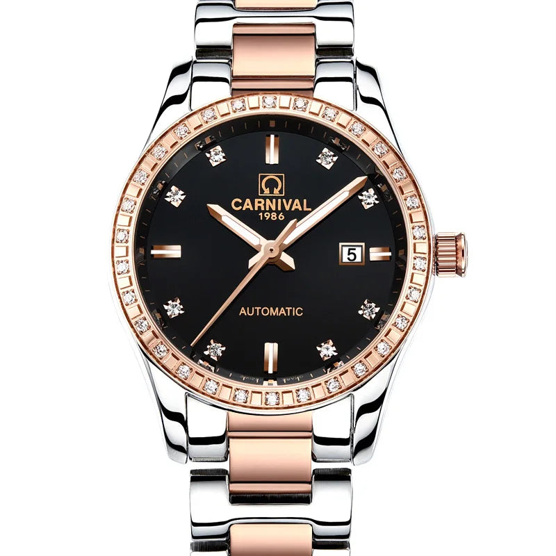 CARNIVAL 2025 Automatic Women’s Watch – Sapphire, Calendar, Waterproof