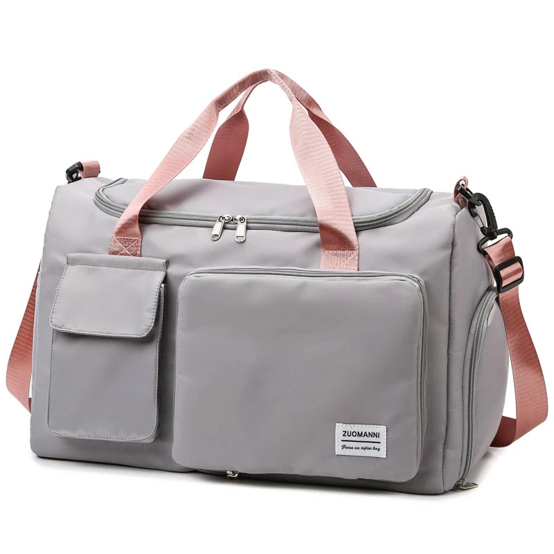 Carry-On Weekender Travel Bag with Shoe Compartment in gray pink – product image 15