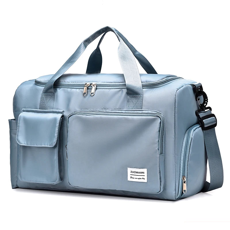 Carry-On Weekender Travel Bag with Shoe Compartment in Blue – product image 16