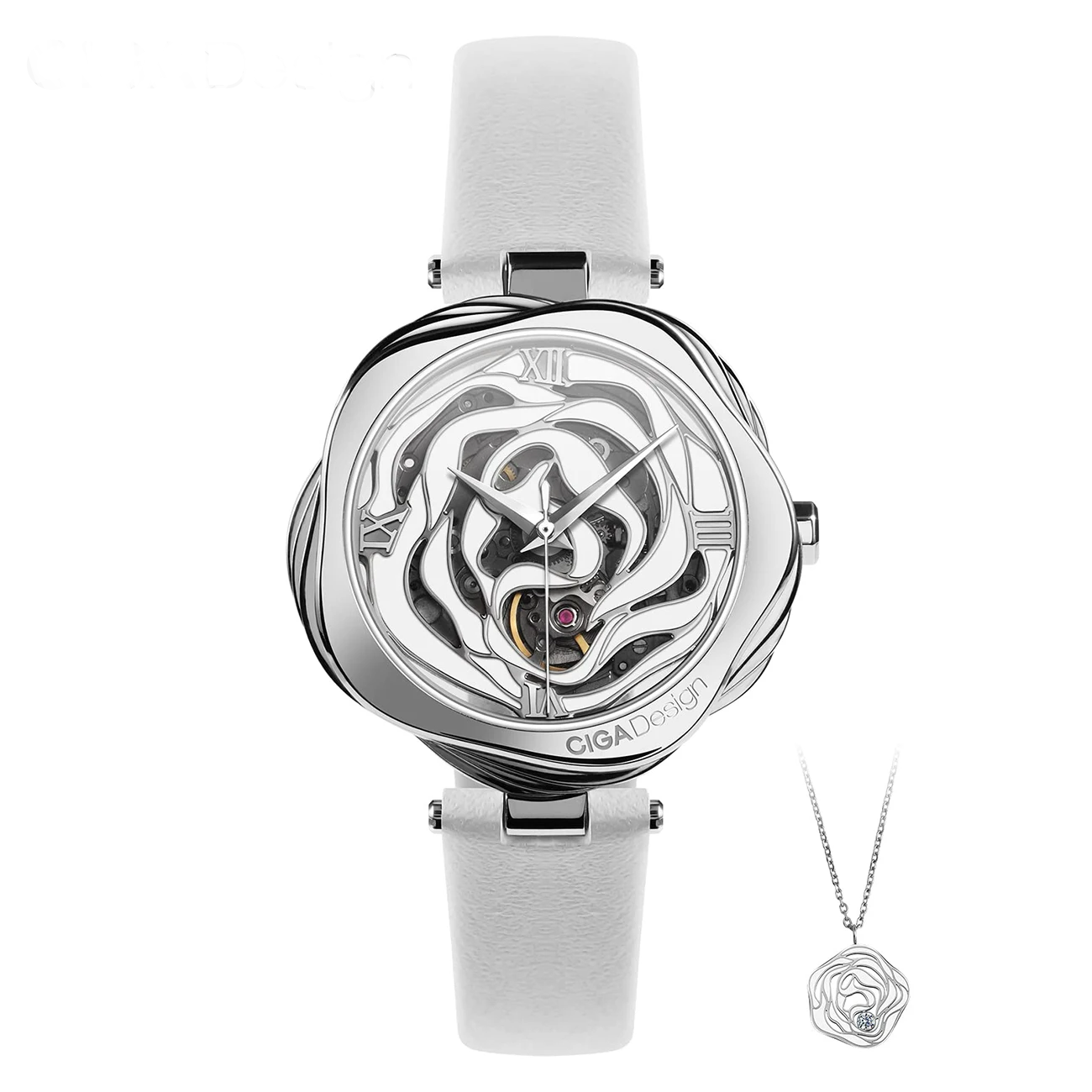 CIGA Design Denmark Rose Skeleton Watch – Automatic Women’s Timepiece