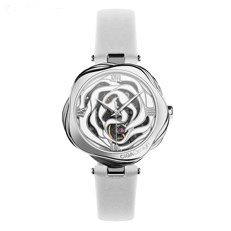 CIGA Design Denmark Rose Skeleton Watch – Automatic Women’s Timepiece