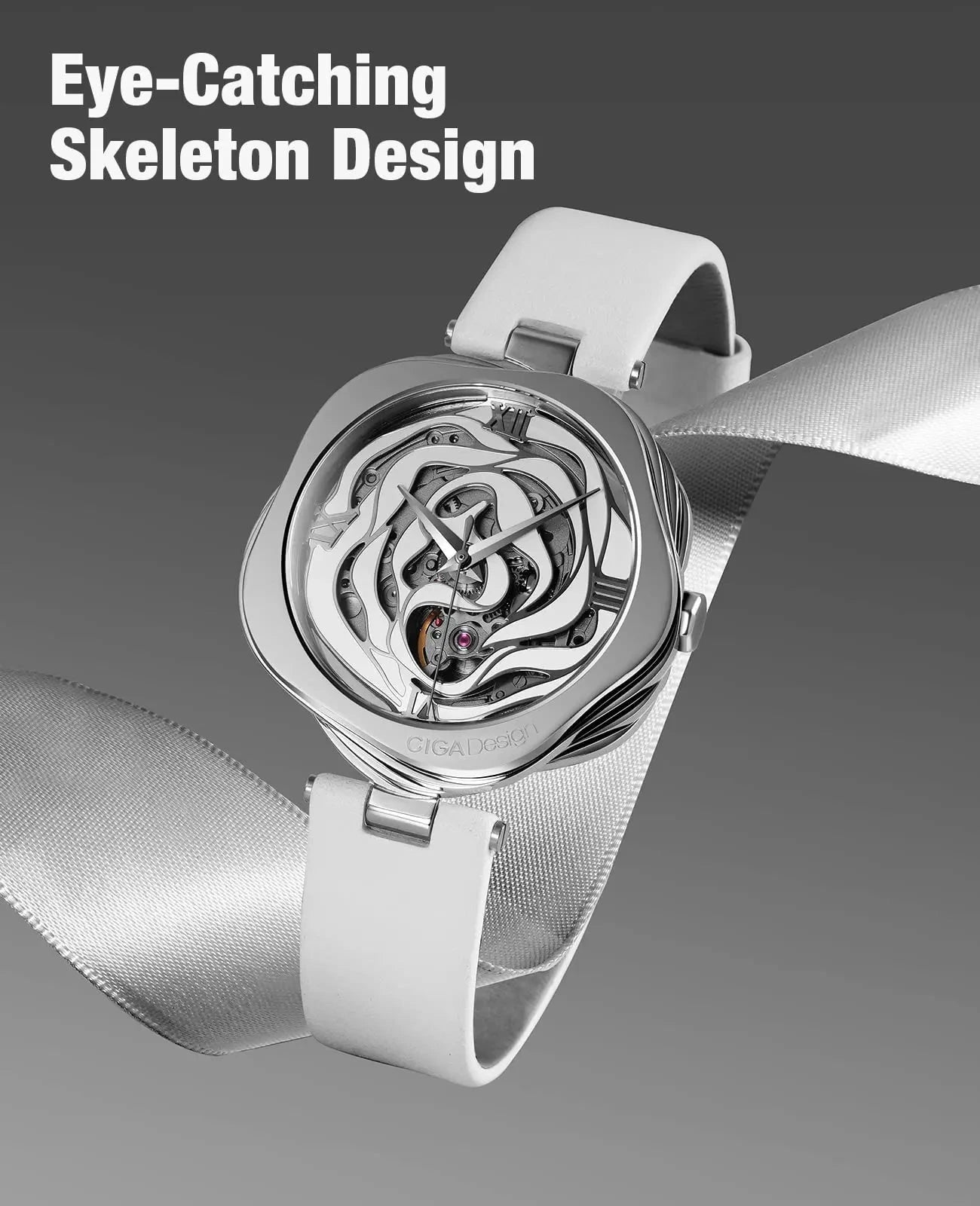 CIGA Design Denmark Rose Skeleton Watch – Automatic Women’s Timepiece