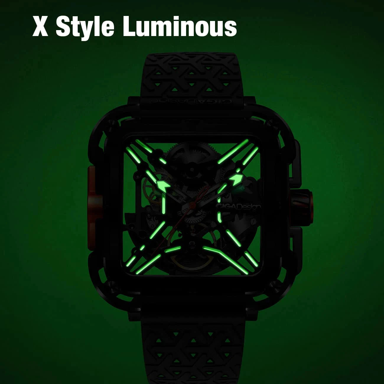 CIGA Design Square Skeleton Automatic Watch for Men