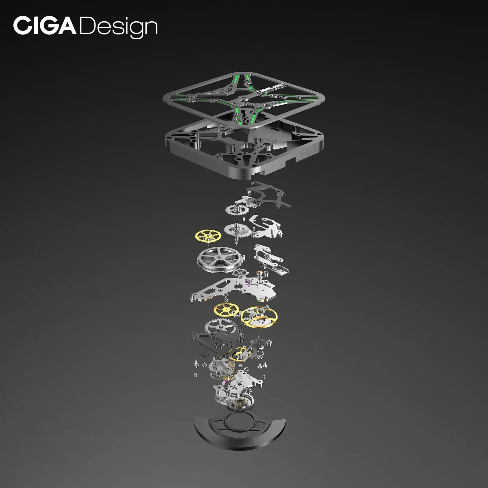 CIGA Design Square Skeleton Automatic Watch for Men