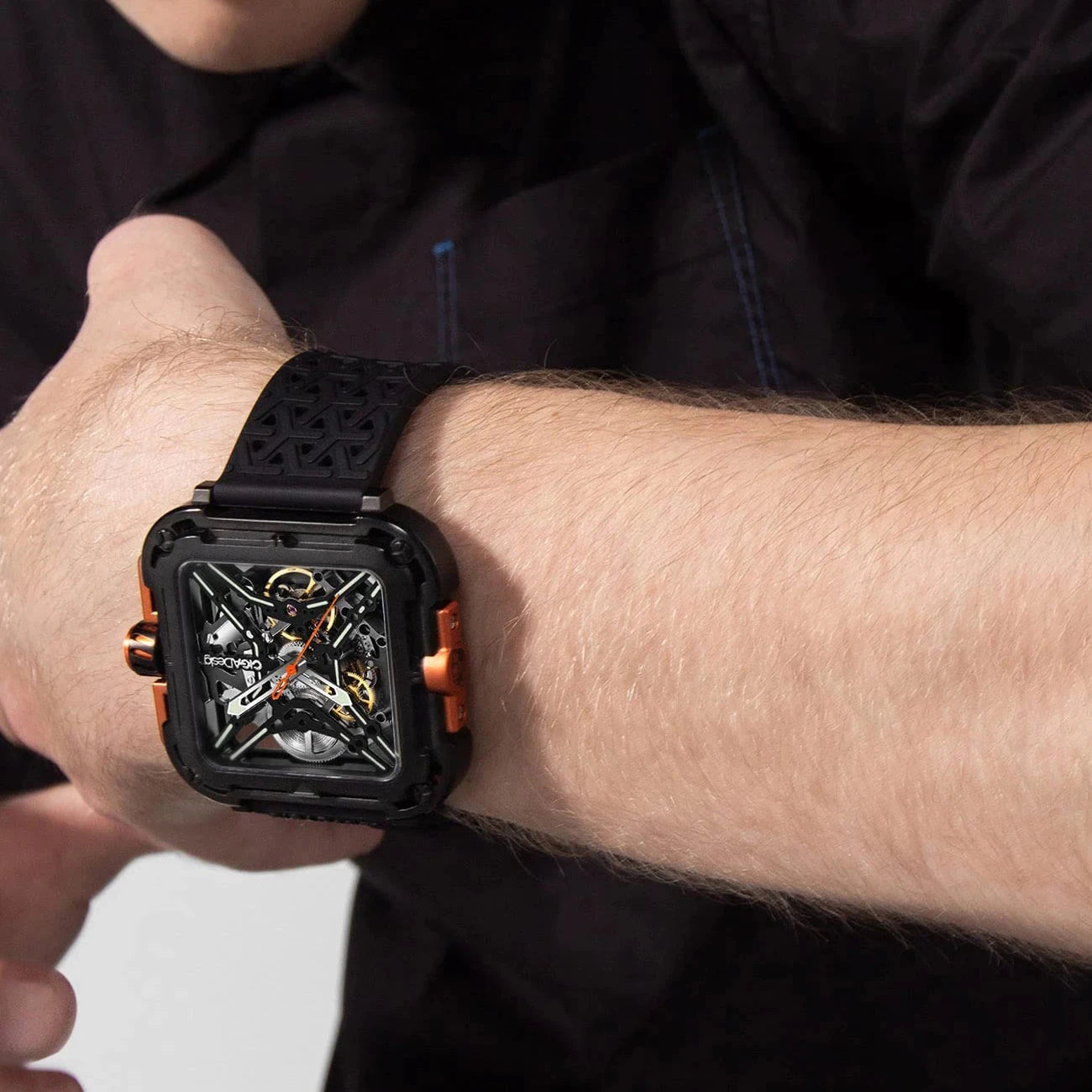 CIGA Design Square Skeleton Automatic Watch for Men Smash Price Shop Men's Watch