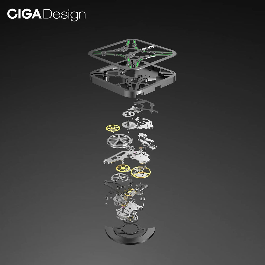 CIGA Design Square Skeleton Automatic Watch for Men