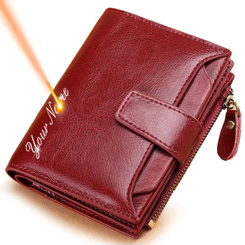 Compact Genuine Leather Zip Wallet – product image 1