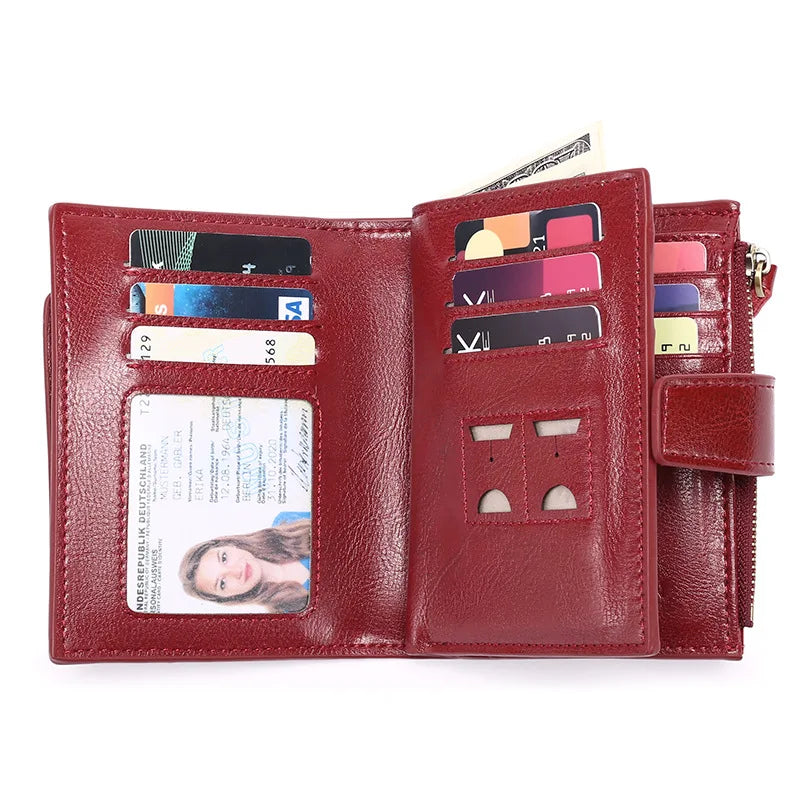Compact Genuine Leather Zip Wallet – product image 4