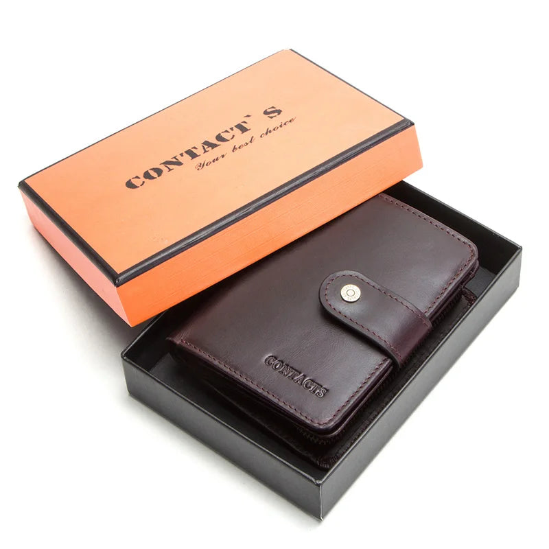 Contact’S Genuine Leather RFID Compact Wallet in Coffee Box – product image 8