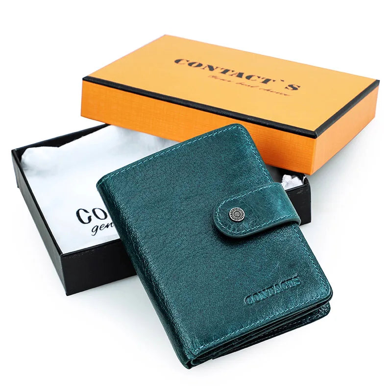 Contact’S Genuine Leather RFID Compact Wallet in Blue Box – product image 13