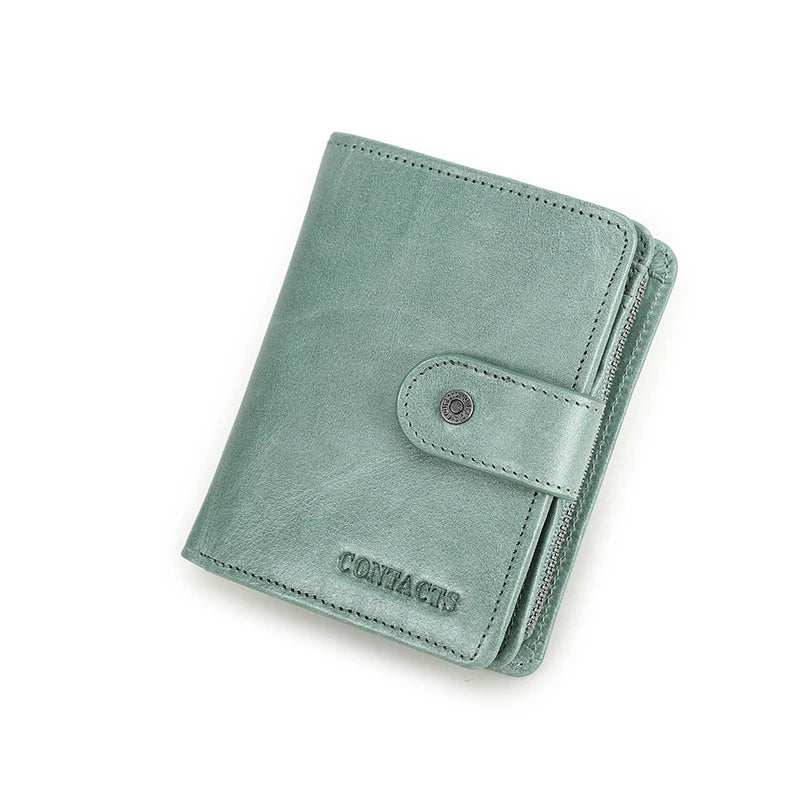 Contact’S Genuine Leather RFID Compact Wallet in Greenish Grey – product image 16