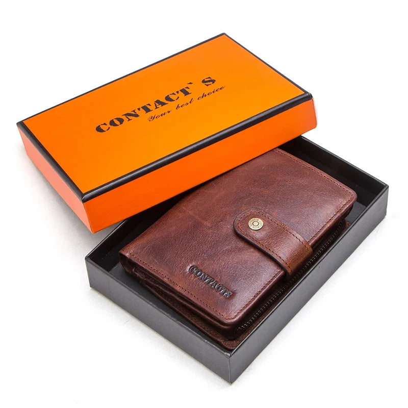 Contact’S Genuine Leather RFID Compact Wallet in Brown Box – product image 17