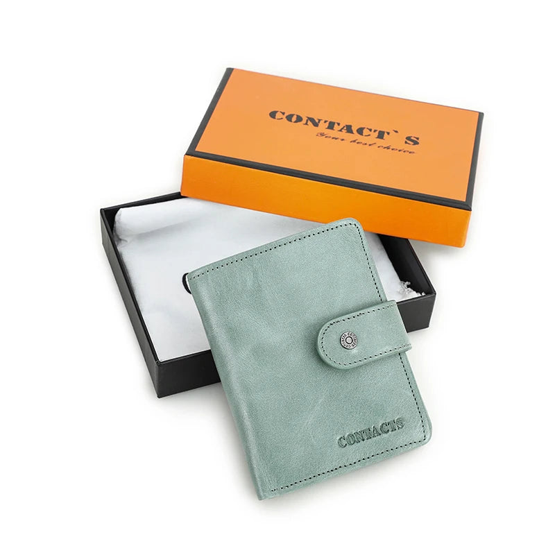 Contact’S Genuine Leather RFID Compact Wallet in Greenish Grey Box – product image 20