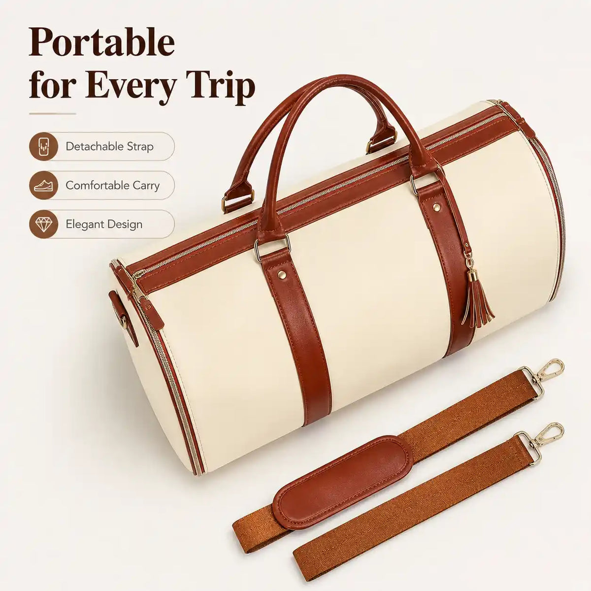 Convertible Garment Duffel Travel Bag with Shoe Compartment – product image 12