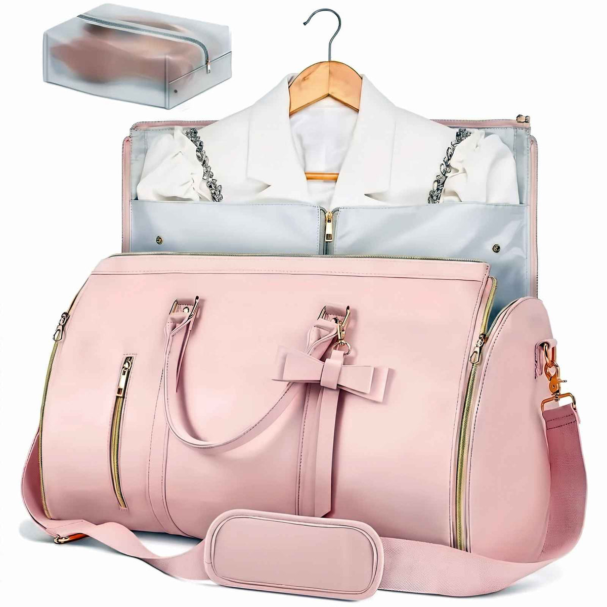 Convertible Weekender Duffel & Garment Bag in Pink / China Mainland – product image 5