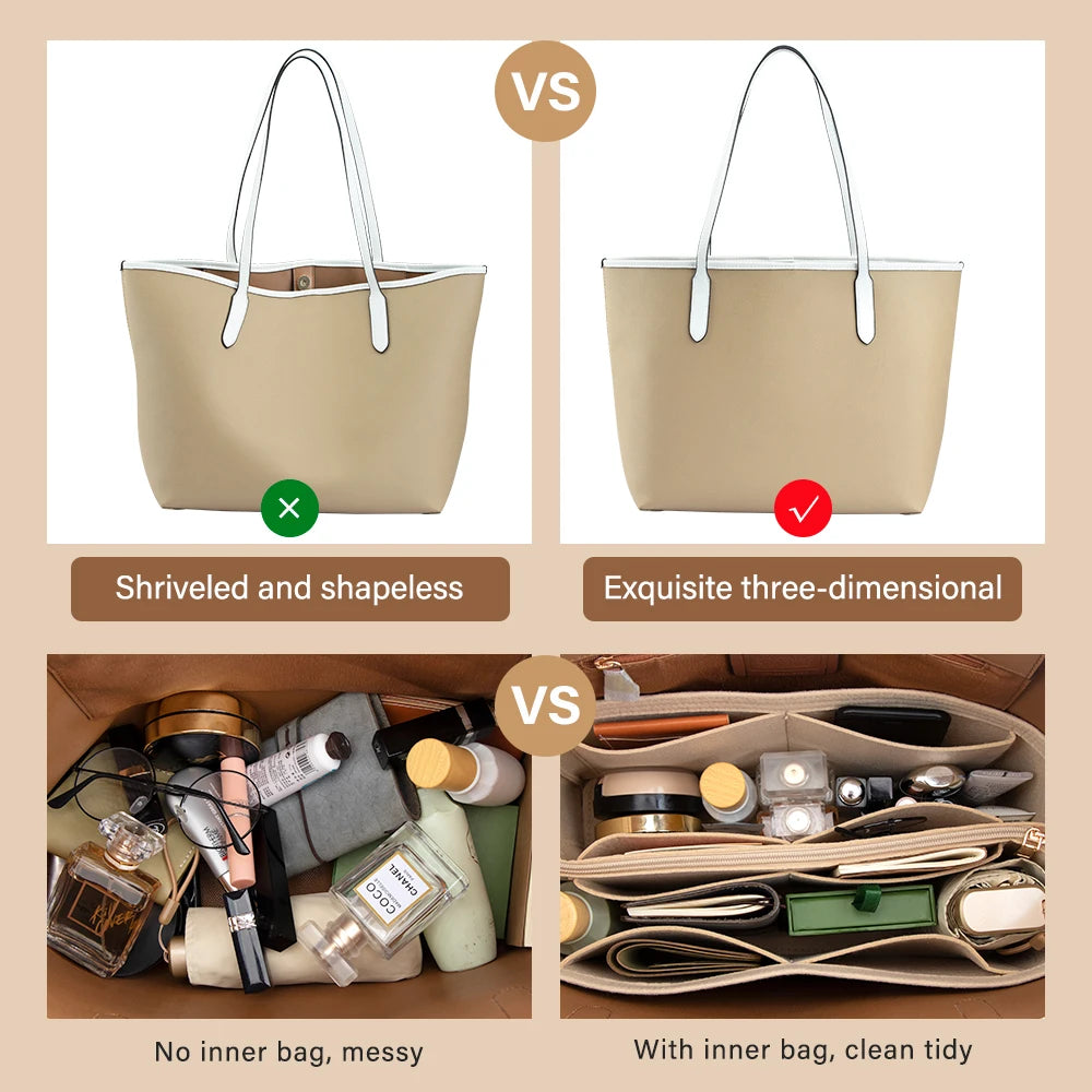 Crazy Smith Felt Tote Organizer Insert for Coach Bags – product image 3