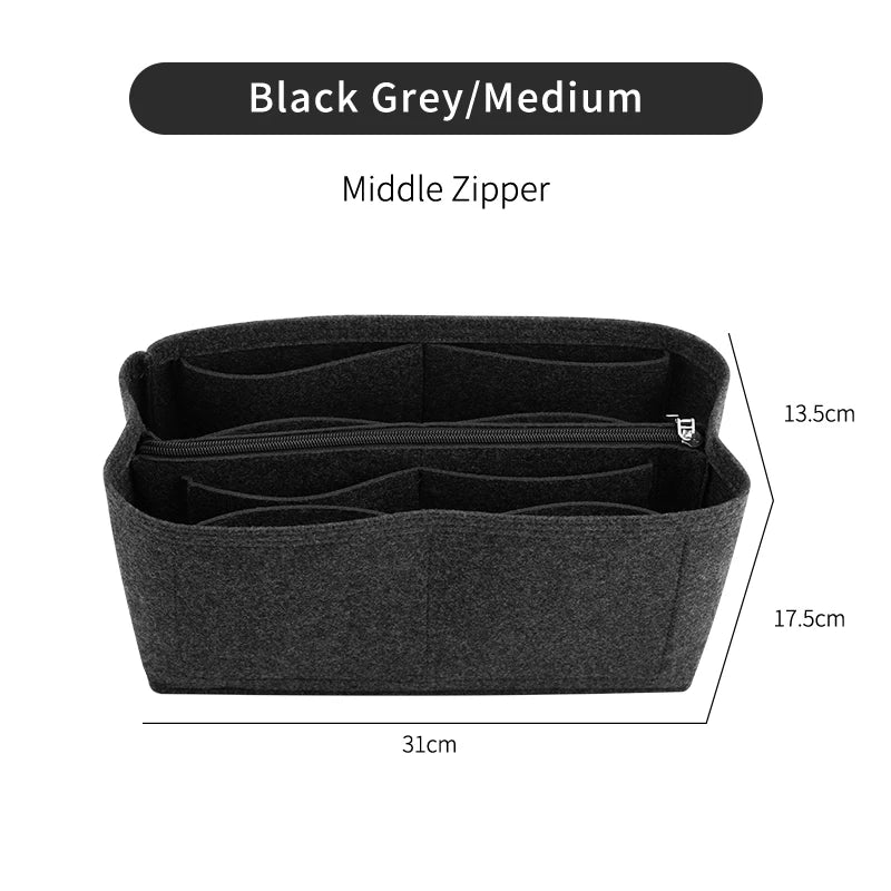 Crazy Smith Felt Tote Organizer Insert for Coach Bags in Black Gery-M-middle – product image 9