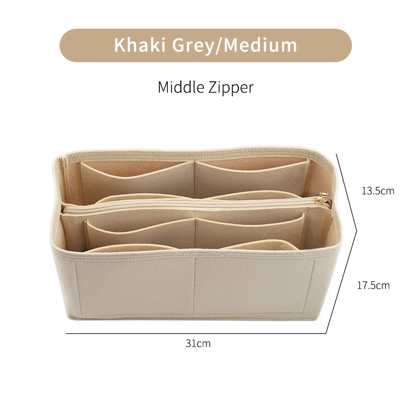 Crazy Smith Felt Tote Organizer Insert for Coach Bags in Khaki-M-middle – product image 11