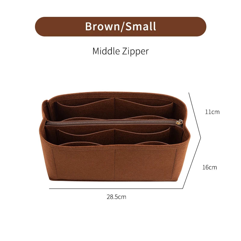 Crazy Smith Felt Tote Organizer Insert for Coach Bags in Brown-S-middle – product image 13