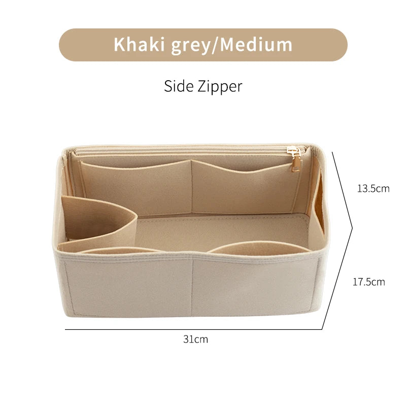 Crazy Smith Felt Tote Organizer Insert for Coach Bags in Khaki-M-side – product image 16