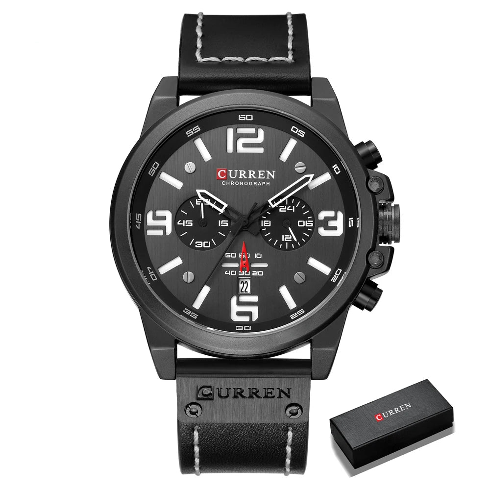 CURREN 8314 Chronograph Quartz Watch – Waterproof & Military Style