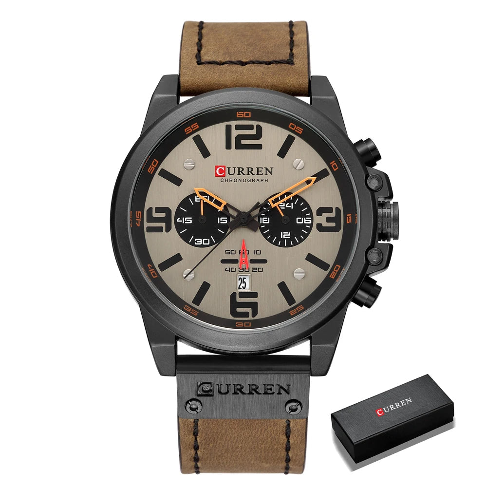 CURREN 8314 Chronograph Quartz Watch – Waterproof & Military Style