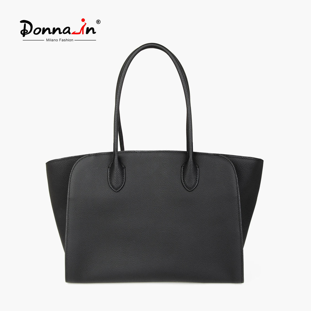 DONNAIN Casual Slouchy Tote Bag Real Cow Leather Large Minimalist Women Handbag with Long Handle for Daily Commuting Smash Price Shop