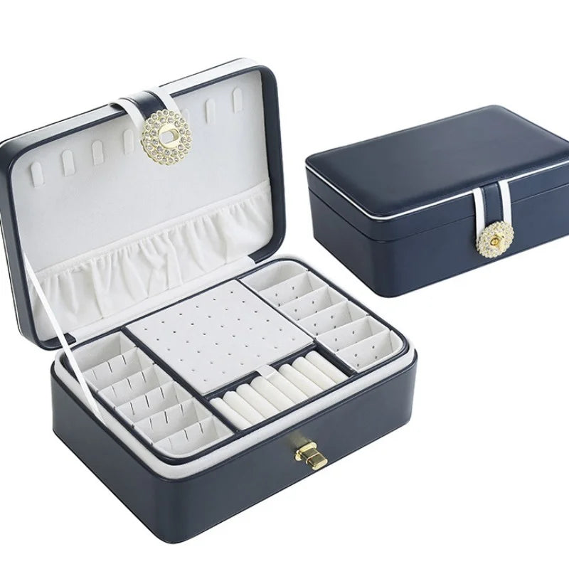 Double Layer PU Leather Jewelry Organizer Box – product image 6