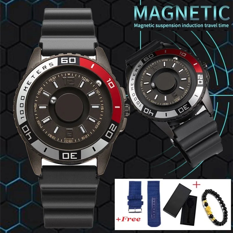 EUTOUR Magnetic Ball Watch Men Quartz