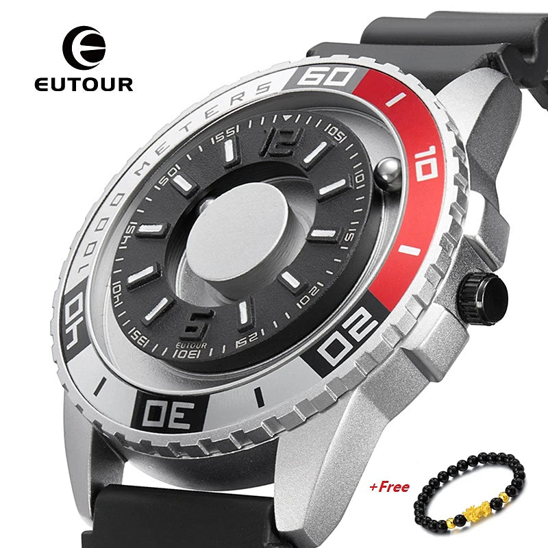 EUTOUR Magnetic Ball Watch Men Quartz